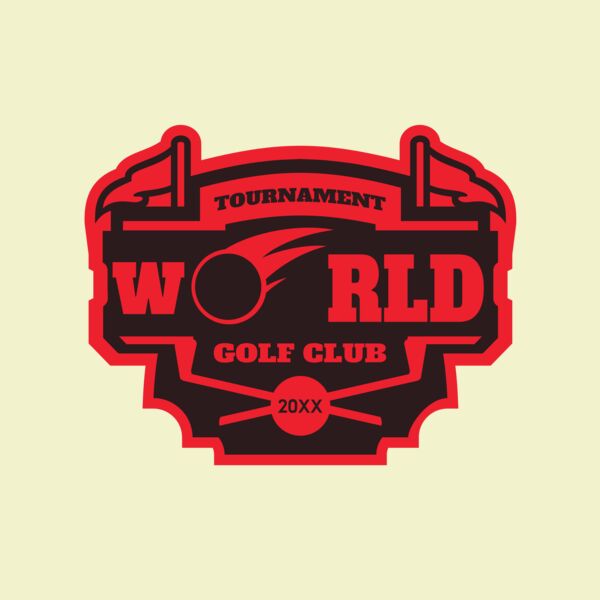 World Tournament Golf club logo template Thumbnail