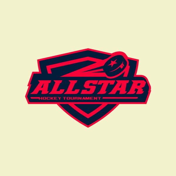 All Star Hockey Tournament logo template Thumbnail
