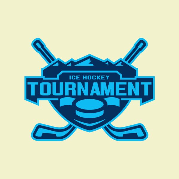 Tournament Ice Hockey logo template Thumbnail
