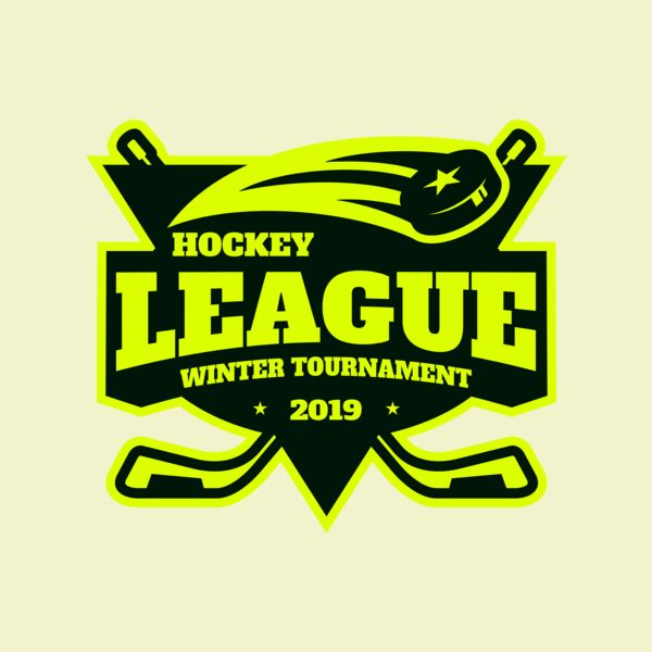 League Hockey Winter Tournament logo template Thumbnail