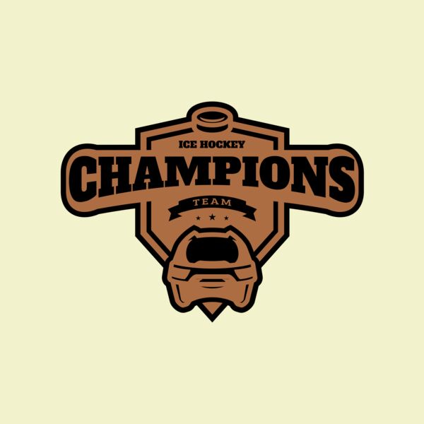 Champions Team Ice Hockey logo template Thumbnail