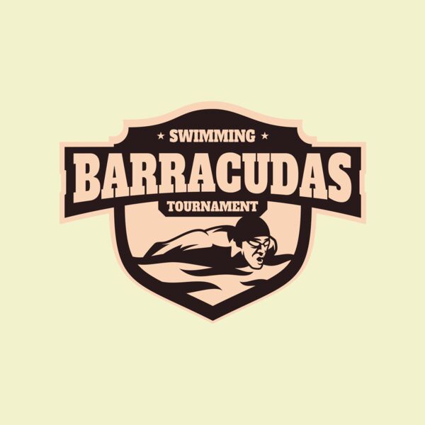 Barracudas Swimming Tournament logo template Thumbnail