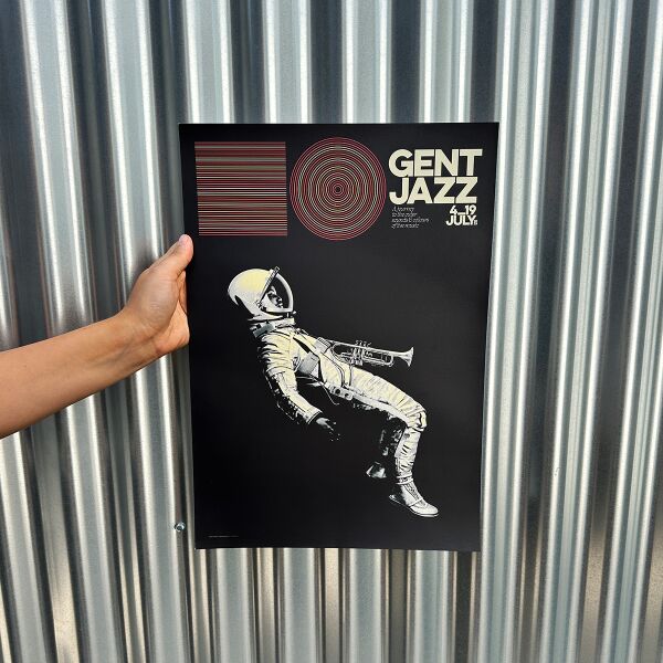 Poster astronaut stripes A3 Thumbnail