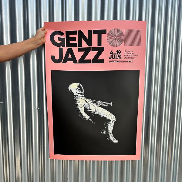 Poster astronaut vintage pink A1 Thumbnail