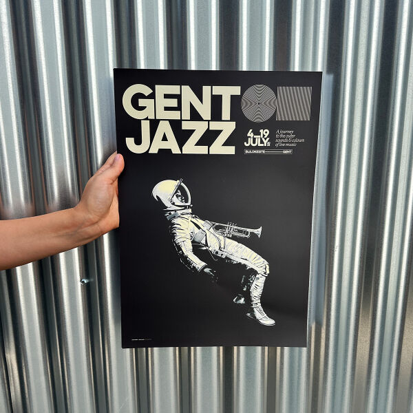 Poster astronaut black A3 Thumbnail