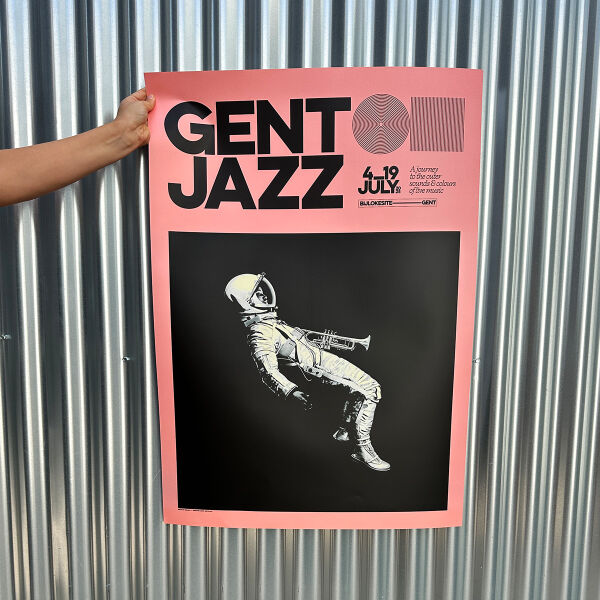 Poster astronaut vintage pink A1 Thumbnail